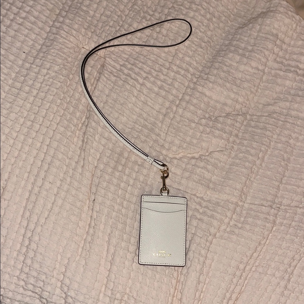 Coach White Card Holder Wristlet